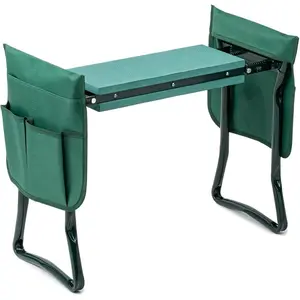 Upgraded Garden Kneeler and Seat, with Sturdy Soft EVA Foam Pad, 2 Tool Pouch, Hold 330lb, Portable Kneeling Bench, for Gardening, Fishing, Camping