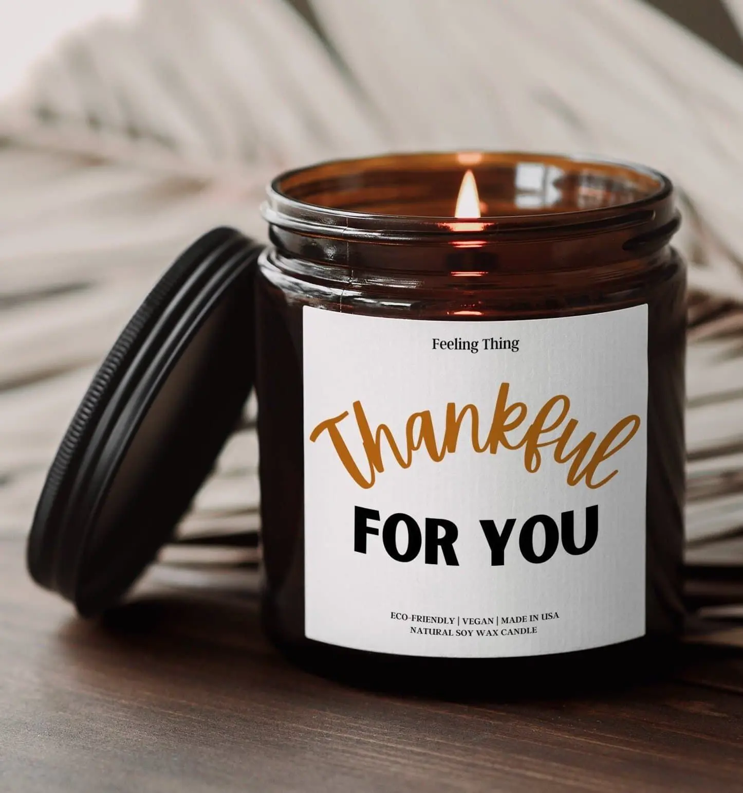 Thankful For You Candle, Thanksgiving Candle, Hostess Gift for Her, Thank You Gift, Appreciation Gift, Teacher Appreciation Gift, Holidays