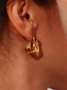 Unique Asymmetrical Geometric Stud Earrings for Women, Perfect Gift Idea, Casual Daily Wear Jewelry Design, Zinc Alloy Chain