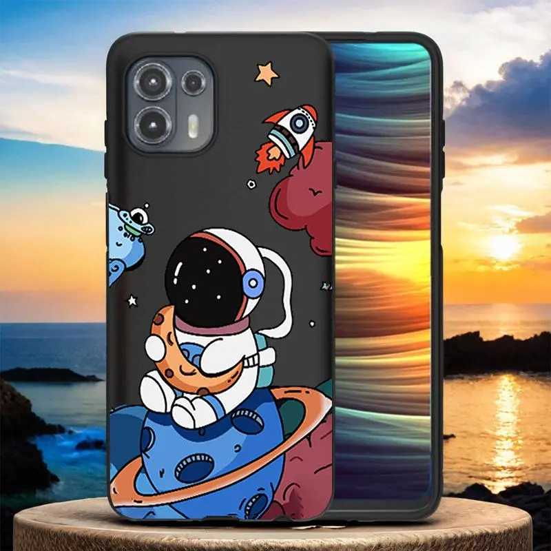 Cartoon Astronaut Pattern Phone Case, Decorative Phone Protector Cover, Protective Phone Cover, Phone Accessories Compatible for Motorola Moto G Stylus G Play G Power G 5G 2023 2022 G84 G13 G55 G Pure G15