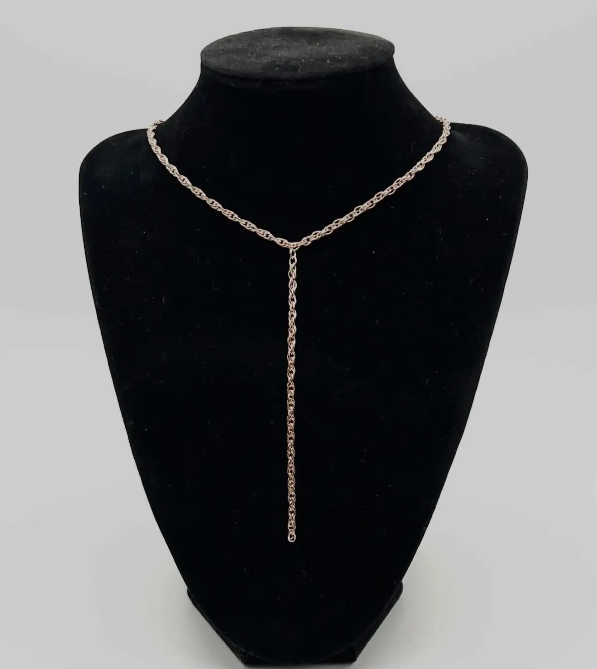Simplement Rachel Rose Gold Plated Rope Chain Dangle Necklace