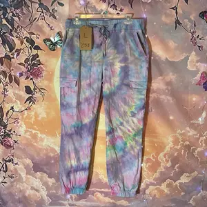 (258) Size Large Tie Dye Pastel Pixie Pants