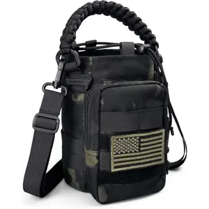 64 Oz Water Bottle Sleeve - Water Jug Holder with Strap Cross- Bottle Carrier with MOLLE System   Style Bag