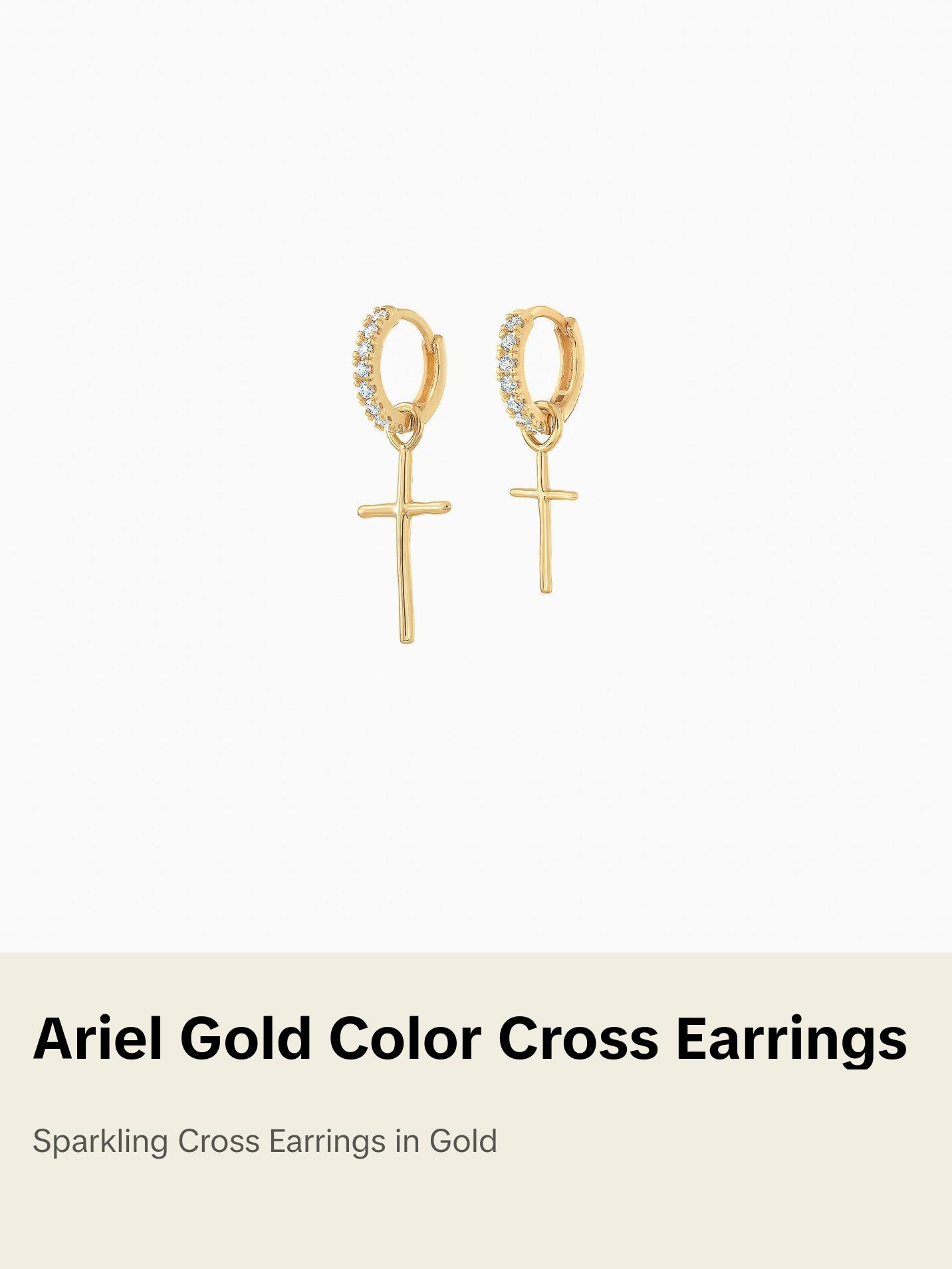 Ariel Mismatching Cross Earrings