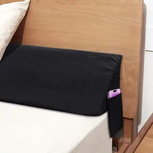 Bed Wedge Pillow for Headboard, Mattress Wedge Stopper Pillow, Bed Gap Filler, Close The Gap (0-12") Between Headboard and Mattress, Stop Losing Your Pillows(Twin/Twin XL-39x6x6in-Black)
