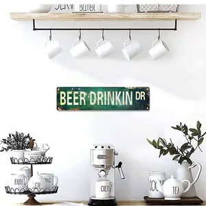 Beer Drinkin DR Retro Aluminum Metal Tin Sign 16x4 Inch - Vintage Street Sign Wall Decor for Man Cave Bar Garage - Beer Lover Gift