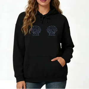 Summer Beach Lover’s Choice: Playful Seashell Long Sleeve Hoodie
