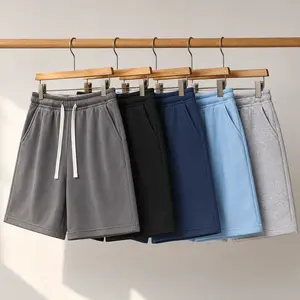 Menswear 5-Pack Men’s 100% Cotton Plain Athletic Shorts, Adjustable Elastic Waistband with Drawstring, Color-Mixed Solid Casual Home Shorts