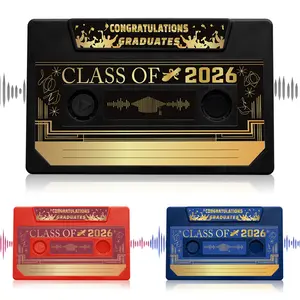 Graduation Party Favors Voice Recordable Greeting Card 300 Second Class of 2026 Custom Voice Guestbook for Graduation Congrats Grad Party Decoration Funny Happy Anniversary Gift