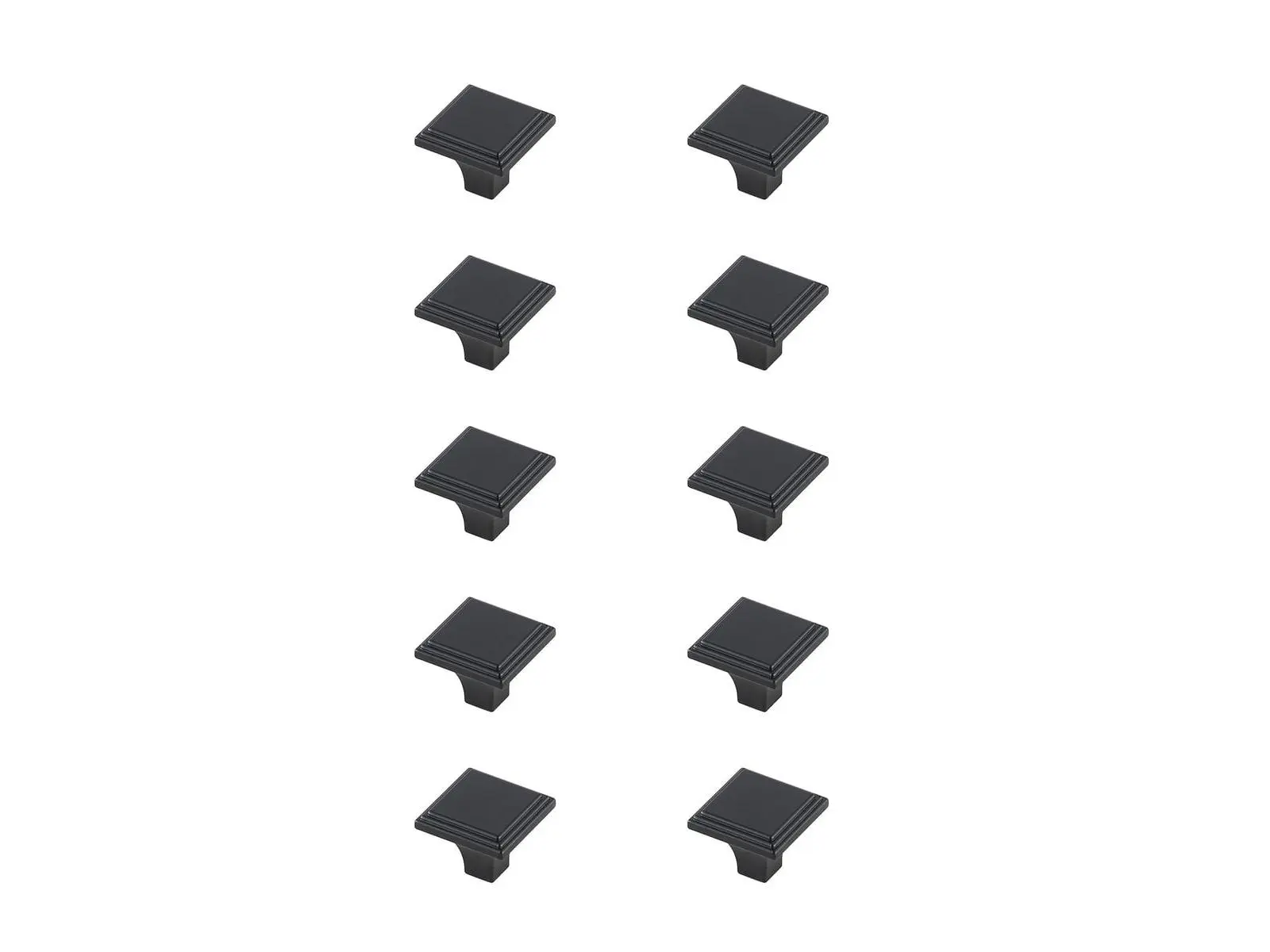 Elegant Decor KB2012-MB-10PK 1 in. Wilow Multipack Square Knob, Matte Black - Pack of 10