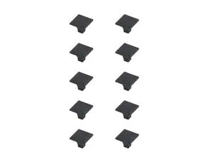 Elegant Decor KB2012-MB-10PK 1 in. Wilow Multipack Square Knob, Matte Black - Pack of 10