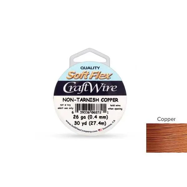 Soft Flex Craft Wire Non-Tarnish Copper 26 Gauge - 90ft