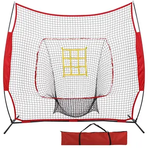 Segawe 7x7FT Portable Baseball Practice Net W/Strike Zone Target & Carry Case - Pitching Batting Hitting Net for Kids & Adults