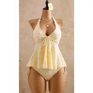 Women' s fashion tankini swimsuit, stylish two-pieceswimwear, one-piece swimsuits for hot springs and beach,comfortable beachwear suitable for parties and vacations