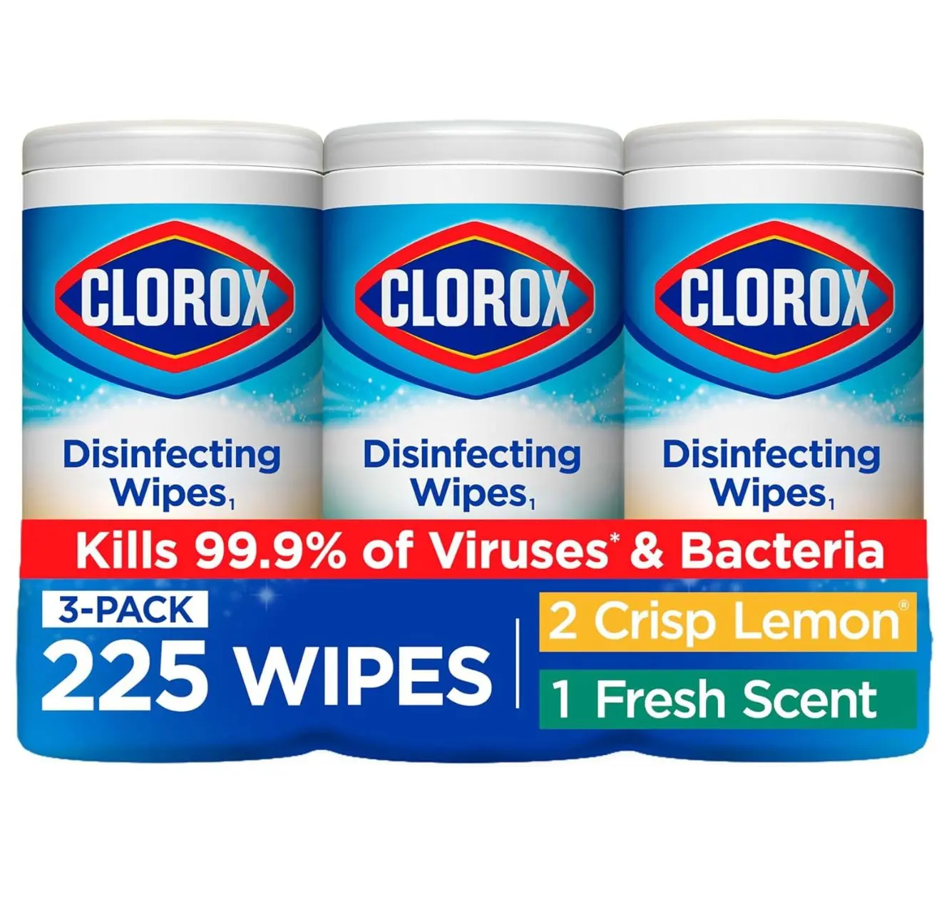 Pack of 3 Disinfecting Wipes Value Pack Household Essentials
