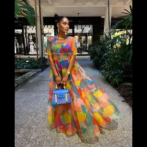 New women's mesh print dress New women's mesh print dress