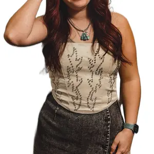 Bedazzled Western Corset (Faux Leather)