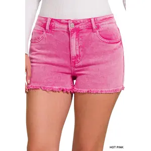 ***DOORBUSTER*** It's About Time Colored Denim Shorts in Hot Pink