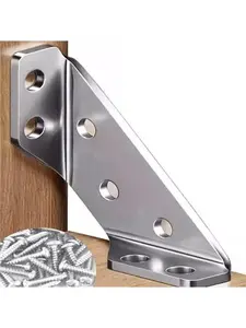 Heavy Duty Zinc Plated Steel Furniture Corner Connectors - Triangle Bracket with Drill and Screws, Universal for  Furniture, Drawers, Cabinets, Tables, and Chairs 12 Pack with Screws