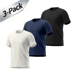 3-Pack Men’s Soft, Skin-Friendly Solid Color Short Sleeve T-Shirts – Breathable for Summer, Casual Layering/Wear Alone Basic Undershirts