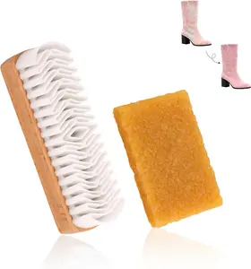 Suede & Nubuck Cleaning Kit - Wooden Handle Suede Shoe Brush, Rubber Cleaner, Stain Eraser for Footwear, Boots, Bags & Jackets