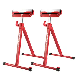 #Summervibes WORKPRO Folding Roller Stand Height Adjustable, Heavy Duty 250 LB Load Capacity, Outfeed Woodworking (Upgraded head)