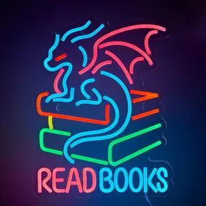 Colorful Dragon Shape LED Neon Sign, Shatterproof Acrylic Wall Decor, LED Lights, Indoor Use Home Lighting for Dragon Fans (Blue-Pink-Yellow)