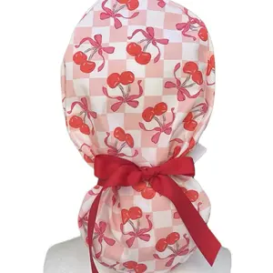 Cherries bows scrub caps
