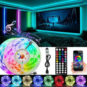 RGB LED Light Bar for Summer Gift, Adjustable RGB Lighting, Smart App Control LED Light Bar with 44-Key Remote Control, TV & PC Backlighting for Bedroom, Living Room, Kitchen, Gaming Decorative Night Light