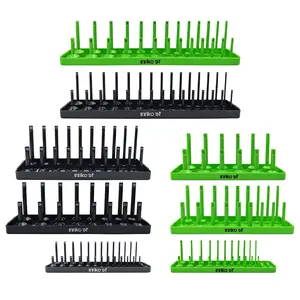 Tool Storage Organizer for SAE and Metric Socket, 8PC Socket Organizers for 1/4", 3/8", and 1/2" Drive Sockets, Optimize Toolbox Organization