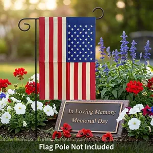 USA American Garden Flag 12x18 Inches Double Sided - Heavy Duty Faux Linen Burlap US Yard Flag for Outdoor Decor - Weather Resistant Patriotic Flag for Memorial Day, Independence Day, 250th Anniversary, Veterans Day (Stand Not Included)