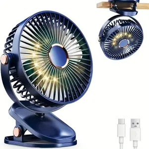 New Portable Clip-On Fan USB Powered, Adjustable Stand Design, Ideal for Home Travel Outdoor Sports Beach Vacations, USB Rechargeable Fan