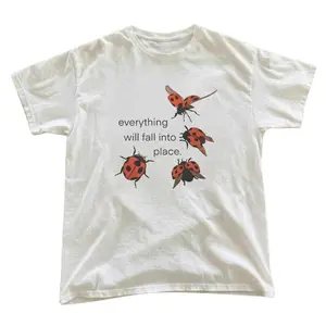 The Everything Will Fall Into Place Ladybug Shirt, Vintage Nature Tee, Cute Ladybug Graphic T-Shirt, Gift For Woman, Gift For Men, Womenswear Top Underwear Streetwear, Trending Shirt