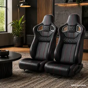 Adjustable ARCH Racing Seat for Automotive & Motorcycle Use, Universal Fit, Includes Seat Sliders and Recline Slider