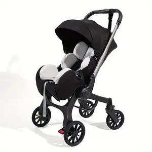 Foldable Baby Stroller with Reversible Stroller Seat (Forward/Facing), Adjustable Sunshade, Lightweight Frame, Comfortable Polyester Fabric, Spacious Storage Basket, Large All-Terrain Wheels, Travel-Ready Infant Carrier - 1-Person Carry