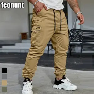Men's Casual Slim Fit Work Pants - Men's Solid Color Cargo Pants with Multiple Pockets, Slim Fit Bucket Sports Pants Suitable for Outdoor Activities indoor sport