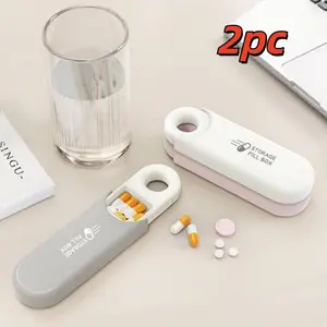 Portable Travel Medicine Box Organizer, Compact and Lightweight, Fits Wallet or Pocket, Three Compartment Design, Ideal for Daily Vitamins, Healthcare, Medical Organizer