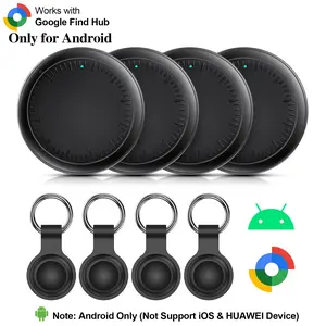 4-Pack Tracker Set (Android ONLY) Durable Compact Smart Air Tracker Tag for Keys, Wallet, Car,E-Scooter & Luggage IP67 Waterproof with Silicone Case Dual Protection Worldwide Tracking 80-100db Anti-Lost Alarm & Left-Behind Alerts | App Required