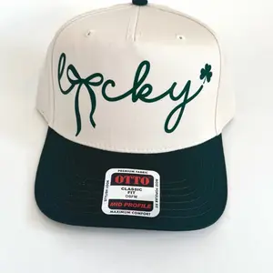 OTTO Lucky Script Snapback Hat - Premium Fabric Classic Fit Mid Profile Maximum Comfort