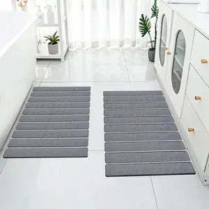 2 Pack Foldable Stone Bath Mats for Bathroom Super Absorbent Diatomaceous Earth Bath Mat Quick Dry Bath Rug Drying Mats with Non Slip Shower Rug Tub Shower Mat
