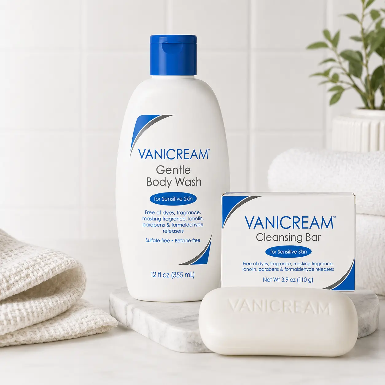 Vanicream Gentle Body Wash + Cleansing Bar Bundle
