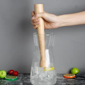 1 Piece Wooden Muddler, Durable Manual Wood Ice Crusher, Durable Cocktail Shaker Lemon Squeezer, Bar Utensils, Home Bar Accessories