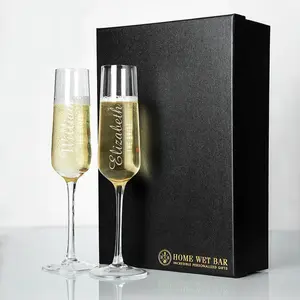 Custom Champagne Gift Set with Engraved Champagne Flutes