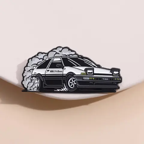 Text D Racing Car Badge Zinc Alloy Pin, Cartoon Anime Classic Vintage Brooch Pin Clip, Japanese Trendy Fashion Lapel Pin Accessory for Backpack Hat Decoration Decor Pins