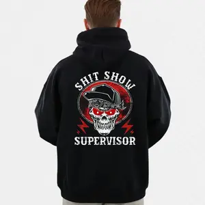 Shit Show Supervisor Hoodie, Skeleton Sarcastic Shirt, Funny Sayings Tshirt, Adult Humor Sweatshirt, Unisex Crewneck Pullover Tee, Classic Streetwear casual crewneck tee t-shirt top