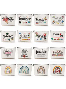 Best-selling teacher series makeup bag, waterproof and portable storage bag, student gift for thanking teachers, stationery bag, Cosmetic Bags