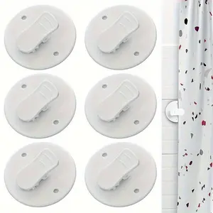 3pcs Shower Curtain Clips, Shower Room Curtain Windproof Splash Guard, Adhesive Windproof Splash Clips, Bathroom Curtain Weight Clip for Home
