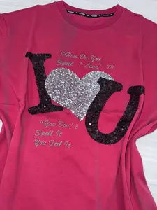 Feel the Love Sequin Tee with Rhinestones oversize