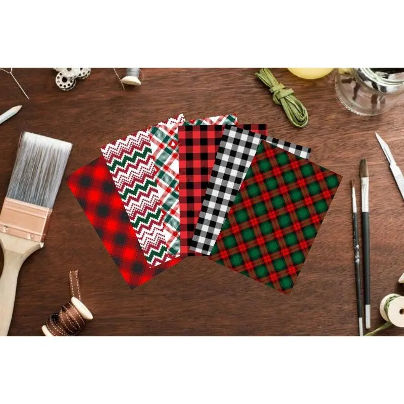 Transfer Sheets for Polymer Clay Christmas Bundle Plaid Print, Clay Transfer Paper, Plaid Clay transfers