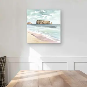 Begin Home Decor C1MP16168JL72B 16 x 16 in. Rocher Perch - Sea Beige Metal Print Wall Art for Home Decor - Art
